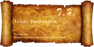 Toldi Henrietta névjegykártya